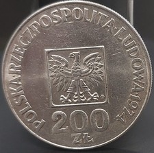Używany, Moneta srebrna 1974 XXX LAT PRL na sprzedaż  PL