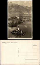 Pocztówka Bled Veldes Bled z Osojnice. Stol (2236 m) Jugosławia 1930 na sprzedaż  Wysyłka do Poland