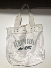 Aeropostale 1987 Bolsa Tote de Lona Grande Off White angustiada Preppy FUC!!! comprar usado  Enviando para Brazil
