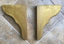 2 prateleiras de madeira pintadas de ouro metálico suporte pinho maciço 7 x 10 x 1,125", usado comprar usado  Enviando para Brazil