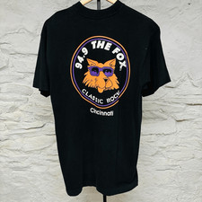 Camisa Vintage Anos 80 90 94.9 Rádio FM THE FOX Cincinnati Classic Rock Desbotada Grande comprar usado  Enviando para Brazil