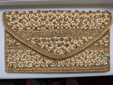 Gold bejeweled clutch for sale  HOUGHTON LE SPRING