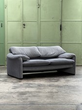 Cassina Maralunga 2 Seater Design 70s Sofa Couch Fabric Bicolore Blue Grey comprar usado  Enviando para Brazil
