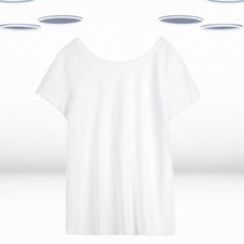 Camiseta de algodão Ex Hush feminina detalhe de colher nas costas branca, usado comprar usado  Enviando para Brazil