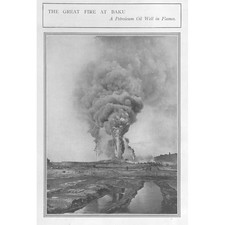 BAKU O Grande Fogo, Poço de Óleo de Petróleo em Chamas - Impressão Antiga 1901, usado comprar usado BAKU O Grande Fogo, Poço de Óleo de Petróleo em Chamas - Impressão Antiga 1901, usado comprar usado  Enviando para Brazil