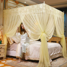 Mosquiteiro de renda 4 postes de canto romântico princesa dossel sem moldura rede de cama  comprar usado  Enviando para Brazil
