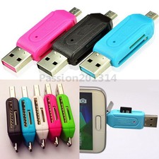 Adaptador lector de tarjetas de memoria flash T 2 en 1 OTG SD Micro USB 2.0 para PC Samsung segunda mano  Embacar hacia Mexico
