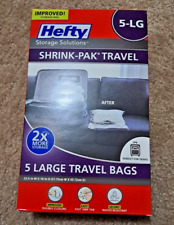 Hefty SHRINK-PAK 5 bolsas de viagem grandes 22,5 L x 18 W comprar usado  Enviando para Brazil