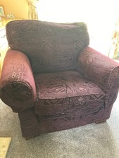 Burgundy arm chairs for sale  DUNMOW