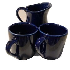 Xícaras de café expresso cappuccino duas e jarras azul cobalto sem batatas fritas/conjunto de chá para criança comprar usado  Enviando para Brazil