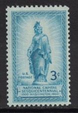 Scott 989-Capital Nacional, Estátua Da Liberdade-nunca usado, sem marca de charneira 3c 1950-não utilizado Carimbo Estado perfeito comprar usado  Enviando para Brazil