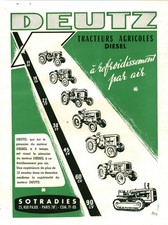 Publicité ancienne deutz d'occasion  France