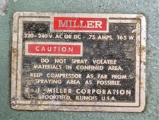 Miller air compressor for sale  HULL