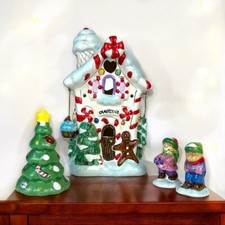 Vintage Village Candy Store Natal Iluminação Casa Conjunto Árvore Crianças 4 Peças comprar usado  Enviando para Brazil