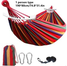 AMACA DA GIARDINO IN LEGNO SINGOLA COLORATA SACCA COTONE CAMPEGGIO TENDA TESSUTO comprar usado  Enviando para Brazil