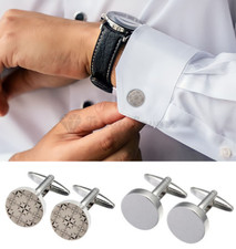 Round cufflinks silver for sale  LOCHGELLY