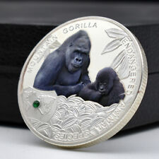 Moeda desafio medalha prata gorila montanha espécie animal ameaçada de extinção Zâmbia comprar usado  Enviando para Brazil