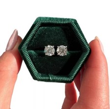 Brincos de ouro 14k com diamante cultivado em laboratório corte redondo 2 quilates D/F VVS-VS comprar usado  Enviando para Brazil