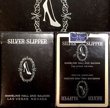 Baralho de cartas de jogar Vegas usado preto SILVER SLIPPER cassino cancelado comprar usado  Enviando para Brazil