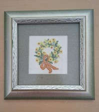 Handgesticktes bild blütenkra gebraucht kaufen  Wedemark