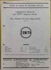 Catalogo carburatori zenith usato  Sarzana
