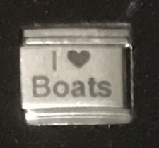 Berloque italiano I Heart Love Boats laser link 9MM K18, usado comprar usado  Enviando para Brazil
