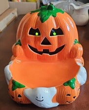 Prato de doces vintage Halloween RUSS cerâmica ativado por movimento luz e som abóbora comprar usado  Enviando para Brazil