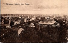 Vintage Postcard Warszawa Warsaw Poland Widok z lotu Ptaka J2 na sprzedaż  Wysyłka do Poland