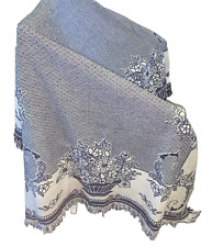 Cobertor Vintage MWW 1992 Azul e Branco Tecido Floral para Sofá Cadeira 70”x 48” comprar usado  Enviando para Brazil