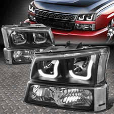 [J-HALOS LED DRL] PARA 03-07 SILVERADO AVALANCHE LÂMPADA DE FAROL PRETA/CLARA comprar usado  Enviando para Brazil