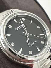 Relógio Citizen feminino diamante mostrador preto 29 mm FE2100-51E, usado comprar usado  Enviando para Brazil