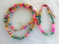 Lote de pulseira Heishi 22" colar ajustável boho praia primavera presente vendedor EUA novo comprar usado  Enviando para Brazil