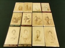 Usado, KIMONO FEMININO Japonês Antigo 12 Fotografias Impressão Albumênica CDV Toyama Meiji b736 comprar usado  Enviando para Brazil