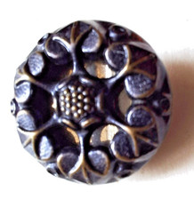 BOUTON  ANCIEN , Fin 19 °, 18 mm,  1/2 Boule métal gravé intérieur autre métal comprar usado  Enviando para Brazil
