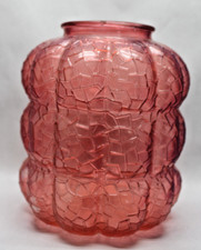 Antigo MCM 8" Vidro Texturizado Rosa/Rosa Estilo Frankart Globo Abajur Suspenso Abajur Abajur comprar usado  Enviando para Brazil