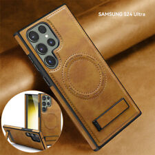 Magsafe Handyhülle Für Samsung S25 S24 Ultra S22 Leder Schutz Magnetisch Case, usado comprar usado  Enviando para Brazil