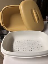 Tupperware Microondas Arroz/Vegetales Vaporera 1273-5 Cosecha Dorado Tazón Plato Ovalado segunda mano  Embacar hacia Mexico