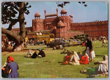 Cartão postal Red Fort Delhi Índia carros clássicos pessoas vintage publicado 1981 correio aéreo, usado comprar usado  Enviando para Brazil