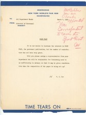 1939 fair memo for sale  Bayside