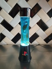 Usado, Lâmpada de fluxo de ícones PlayStation retrô lâmpada de lava glitter preto e azul comprar usado  Enviando para Brazil