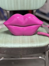 HOT PINK LIPS Teléfono, Teléfono Fijo con Cable, Novedad Teléfonos Años 80’s Accesorios de Película segunda mano  Embacar hacia Mexico
