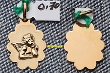 MEDALLA BEBE ORO 18 quilates ANGEL DE LA GUARDA REVERSO PARA GRABAR. 15 x 12 mm. comprar usado  Enviando para Brazil