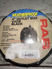 Usado, Lote 11 RAB à prova de intempéries 4” caixa de saída PRETO VXCB 5 1/2” furos roscados iluminação comprar usado  Enviando para Brazil