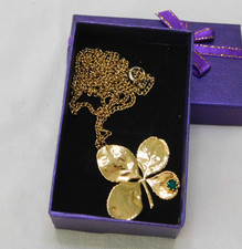 Colar pingente folheado a ouro 14K trevo trevo quatro folhas comprar usado  Enviando para Brazil