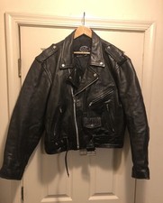 Jaqueta de motocicleta masculina tamanho 44 vintage anos 90 Bad Bones Shaf couro comprar usado  Enviando para Brazil