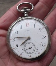 Usado, UM RELÓGIO DE BOLSO CYMA VINTAGE NIQUELADO, EFEITO COURO DE CROCODILO, FUNCIONANDO. comprar usado  Enviando para Brazil