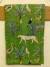 Cobertor Rajasthani Jungle estampado algodão kantha colcha Gudari jogar lençol Rali comprar usado  Enviando para Brazil