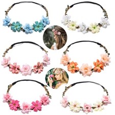 6 peças tiaras coroa de flores peça de cabeça acessórios de cabelo de dama de honra para mulheres meninas comprar usado  Enviando para Brazil