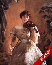 BEETHOVEN KREUTZER SONATA MULHER COM VIOLINO PINTURA A ÓLEO ARTE IMPRESSÃO EM TELA REAL, usado comprar usado  Enviando para Brazil