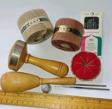 Usado, Kit de conserto vintage SOCK 2 agulhas de madeira gancho de crochê fio almofada comprar usado  Enviando para Brazil